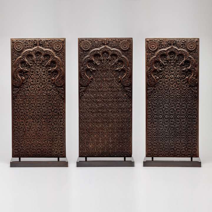 Three Anglo-Indian Carved Wood Panels